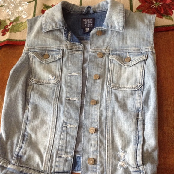 Vest Down Xs Button Guess Jean TFJc3lK1